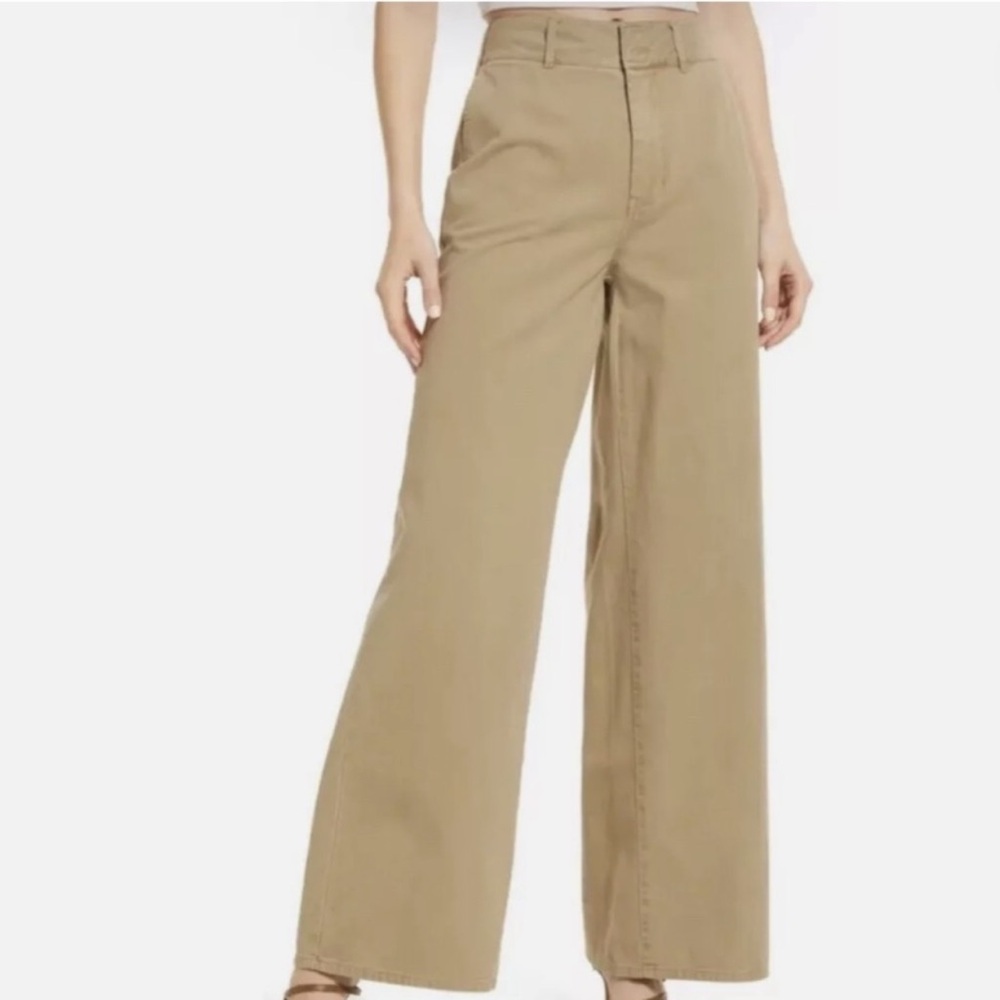 Good American Good Skate Khaki Wide Leg Pants
